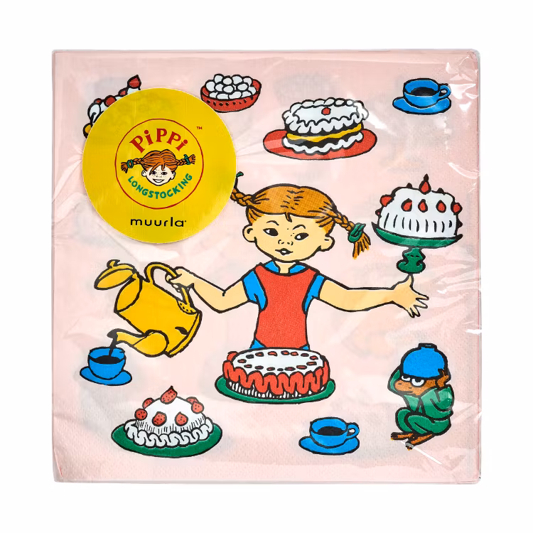Pippi Servetter 20-pack Födelsedag rosa