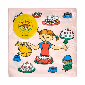 Pippi Servetter 20-pack Födelsedag rosa