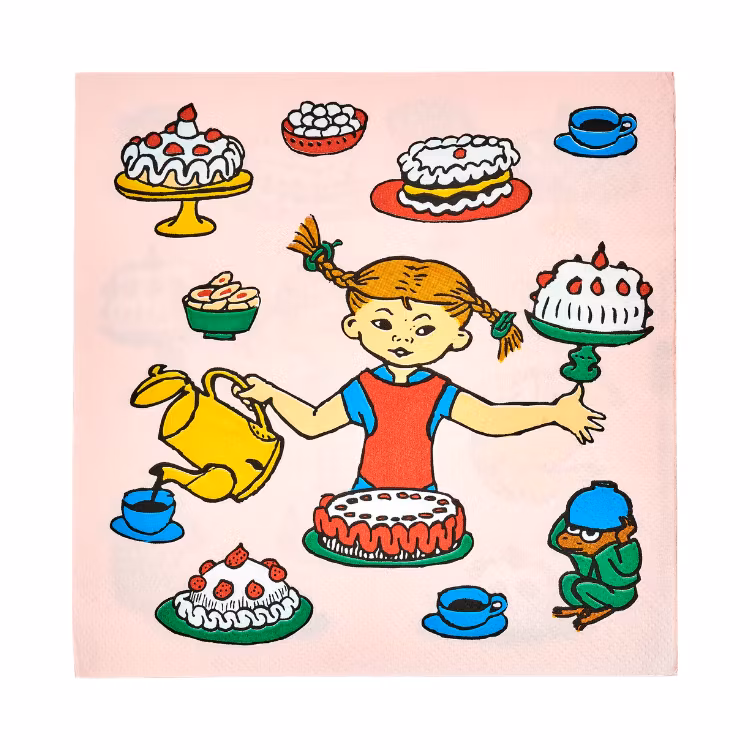 Pippi Servetter 20-pack Födelsedag rosa