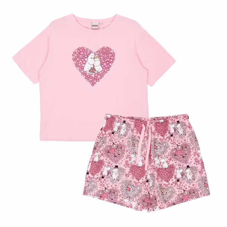 Mumin Shortspyjamas Vänner rosa