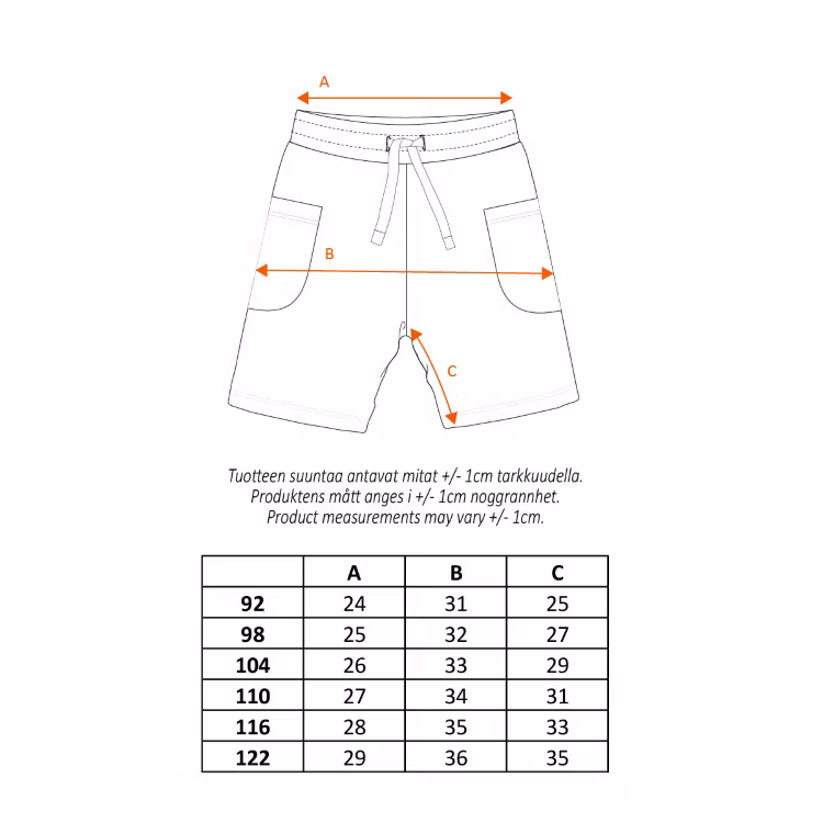 Pippi shorts gul