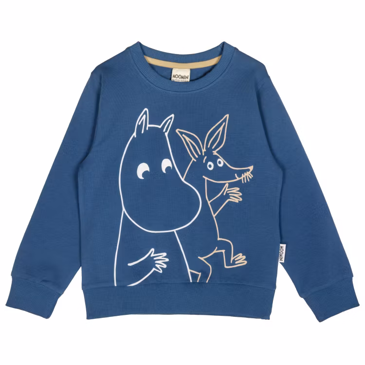 Mumin Hej Sniff collegetröja mörkblå