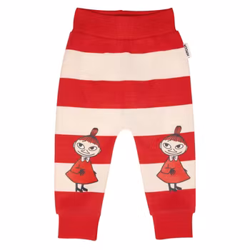 Mumin Snäckstrand byxa baby röd/vit