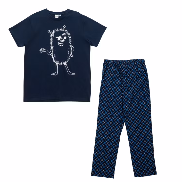 Mumin Atte pyjamas Sketch1 herr mörkblå