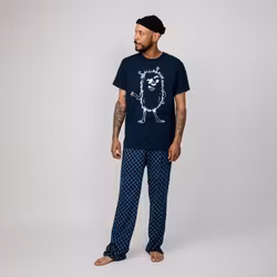Mumin Atte pyjamas Sketch1 herr mörkblå