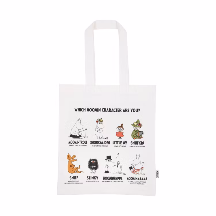 Mumin Moomin Characters tygkasse vit