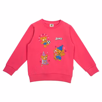 Bamse Nalle-Maja collegetröja fuchsia