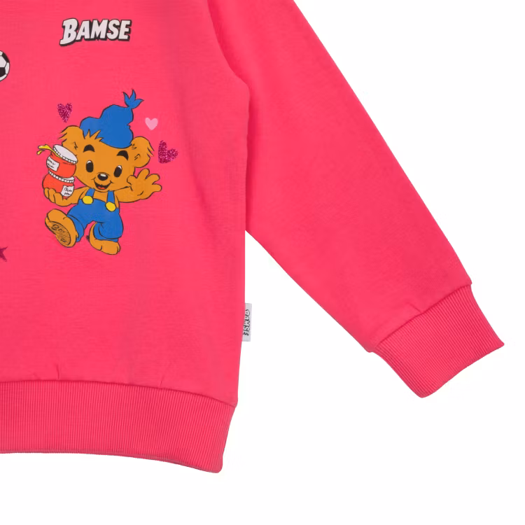 Bamse Nalle-Maja collegetröja fuchsia