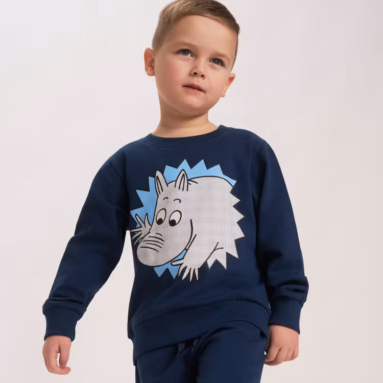 Mumin Hej Mumin collegetröja mörkblå