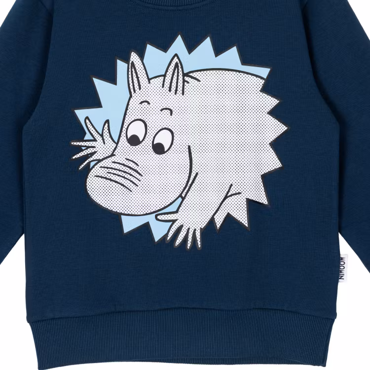 Mumin Hej Mumin collegetröja mörkblå