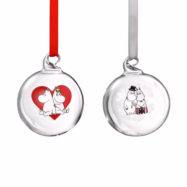 Mumin julkula 5 cm Heart/Snowflake 2-pack