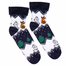 Mumin Bergstrakt fluffiga sockor mörkblå