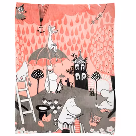 Mumin Höstdag Fleecefilt rosa