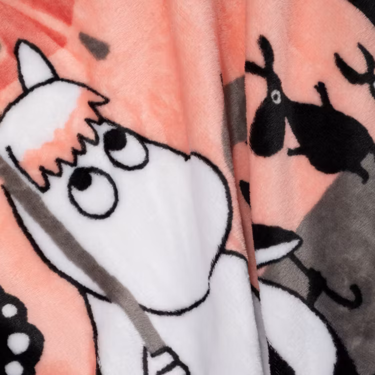 Mumin Höstdag Fleecefilt rosa