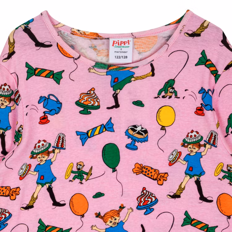 Pippi Fest nattlinne rosa - Stl. 86/92cl