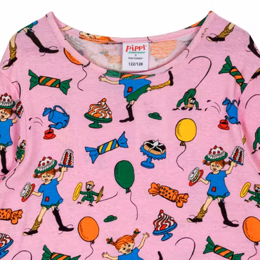 Pippi Fest nattlinne rosa - Stl. 86/92cl