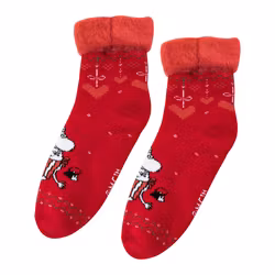 Mumin Vinterhjärta fluffiga sockor röda