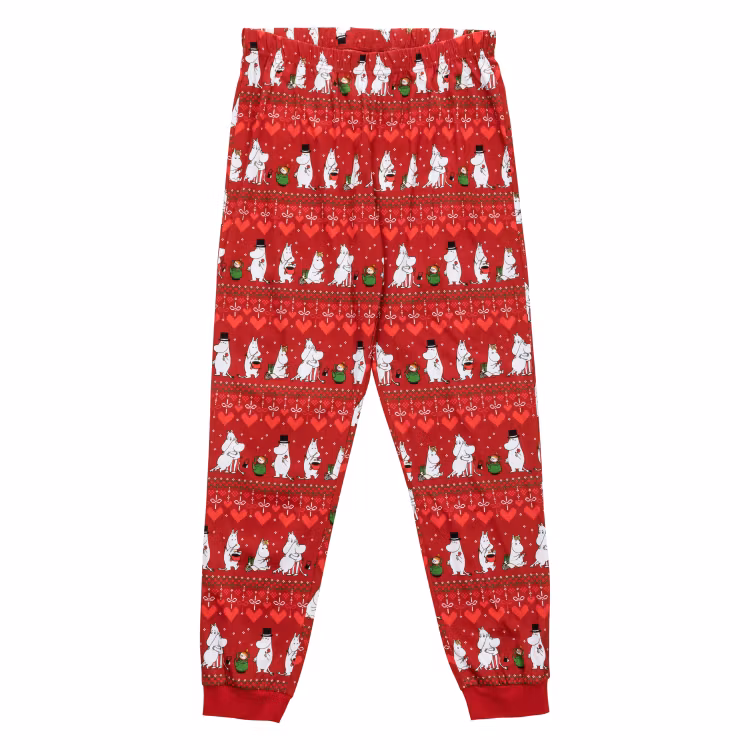 Mumin Pyjamas Vinterhjärta dam mörkröd