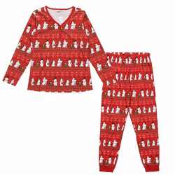 Mumin Pyjamas Vinterhjärta dam mörkröd