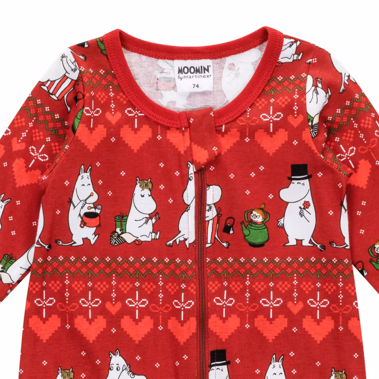 Mumin Vinterhjärta pyjamas mröd