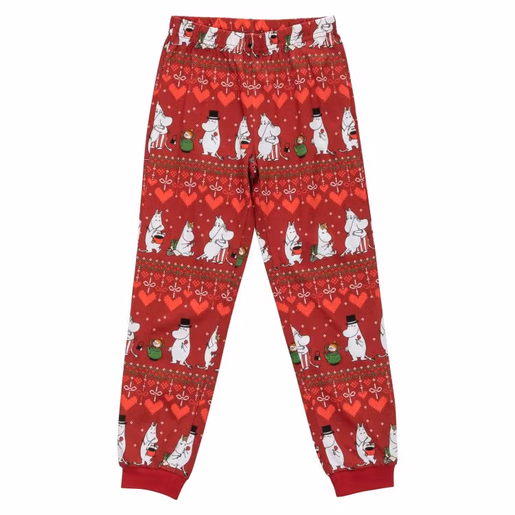 Mumin Vinterhjärta pyjamas barn mörkröd