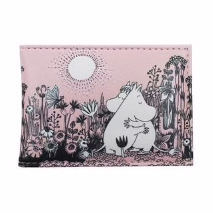 Mumin Kärlek Korthållare vikbar Rosa