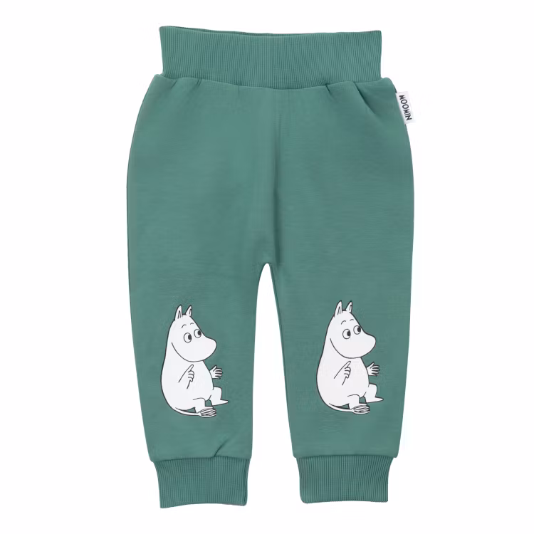 Mumin Vilostund collegebyxa baby grön
