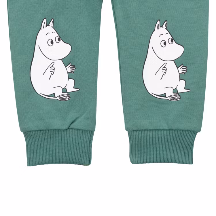 Mumin Vilostund collegebyxa baby grön
