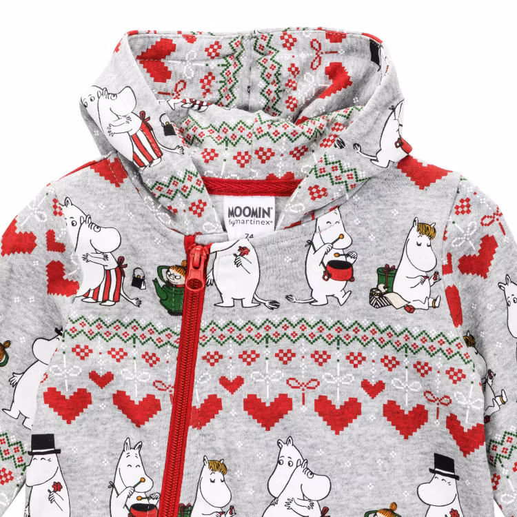 Mumin Vinterhjärta overall baby grå