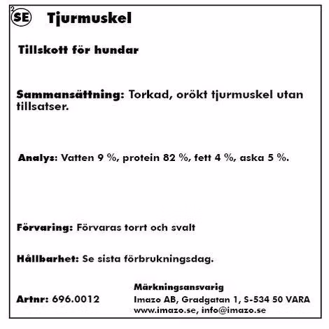 Tjurmuskel - Torkad