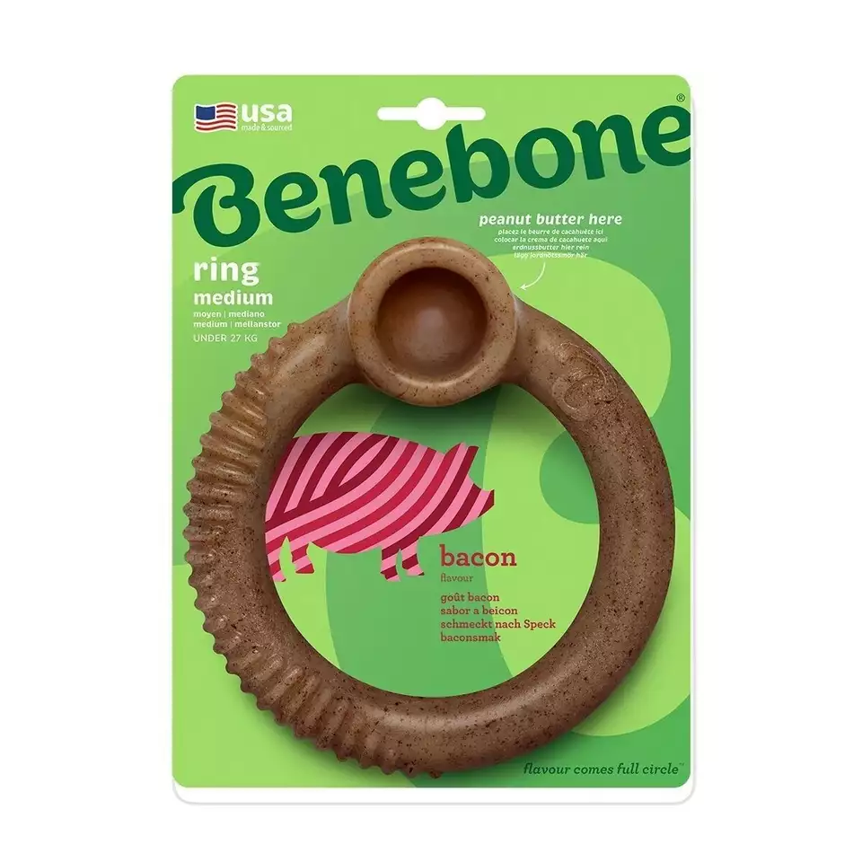 Benebone tuggring med baconsmak (medium)