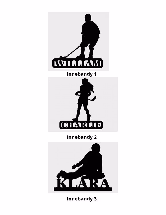 Personlig sportskylt i trä