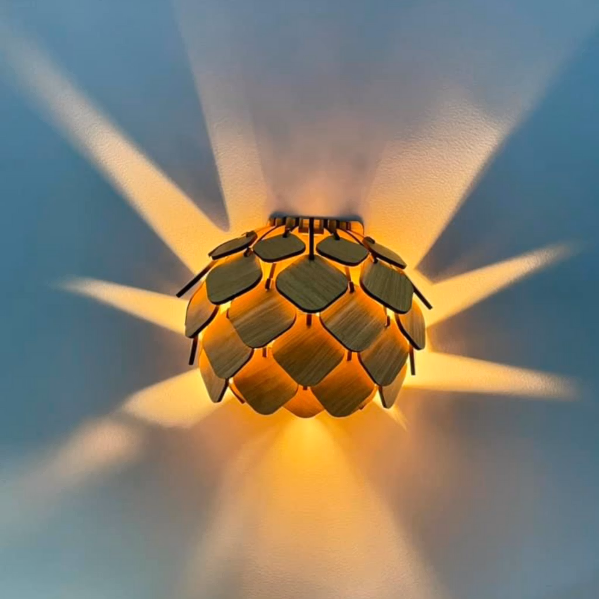 Vägglampa i trä - Hjortron