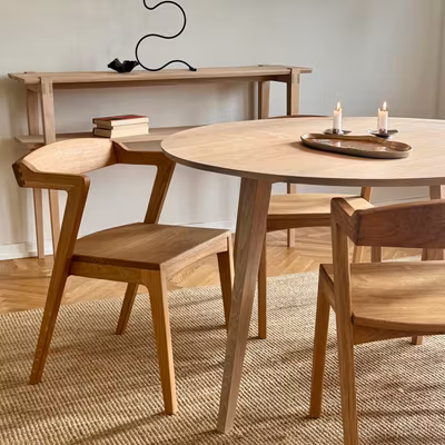 Designstol i massiv ek - Stolen Pellerin