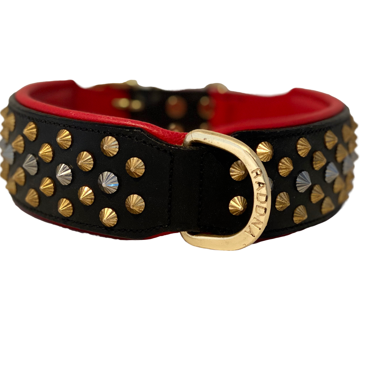 Kalix Red Hundhalsband - Svart/Röd Mässing