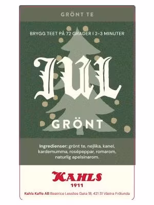 Te Grönt Julte Kahls lösvikt, 100g