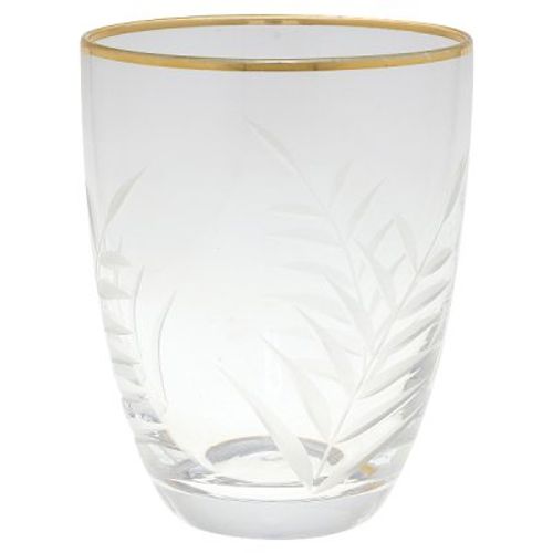 Greengate Water Glass with cutting and gold
