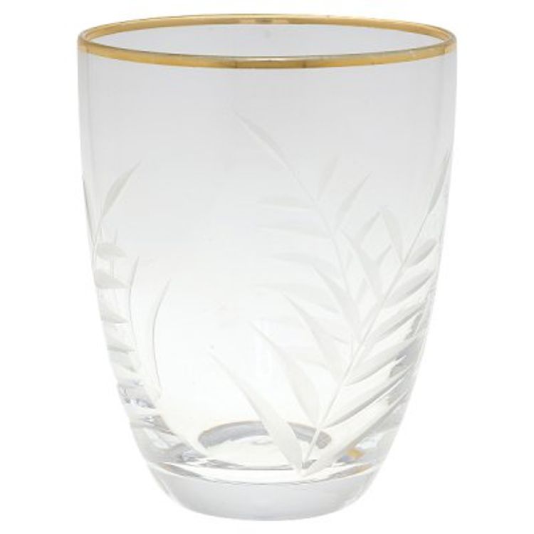 Greengate Water Glass with cutting and gold