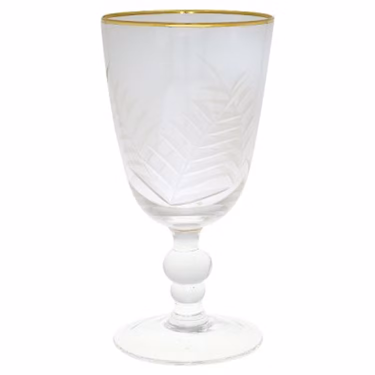 Greengate Wine glass with cutting and gold vinglas