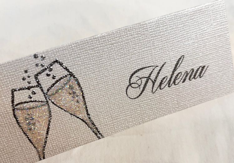 Placeringskort champagne
