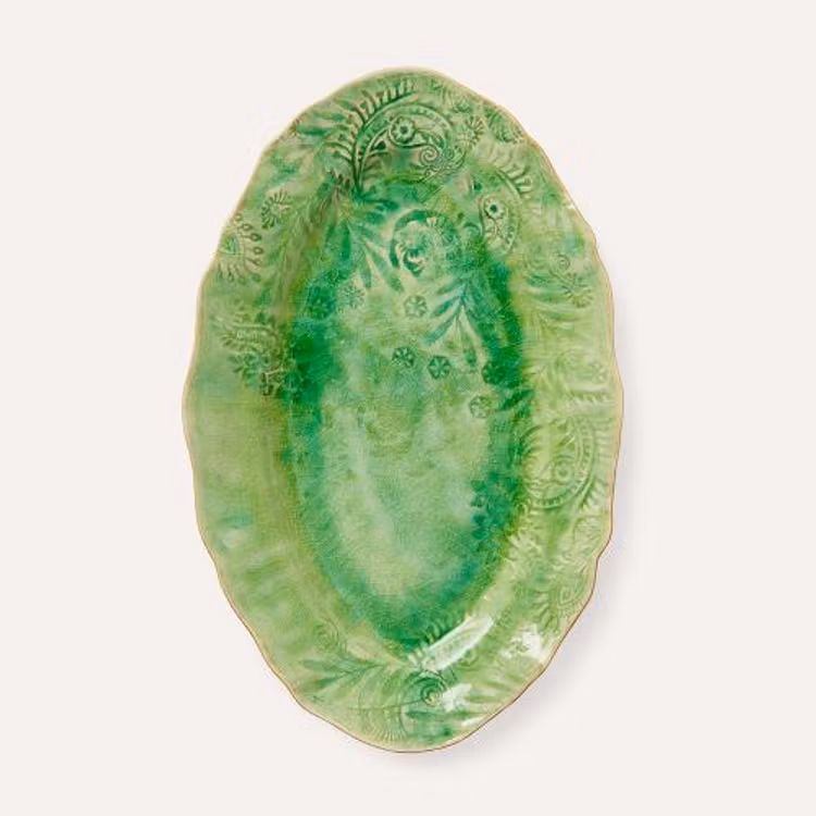 Sthål small oval serving dish seaweed