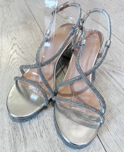 Sandal silver strass