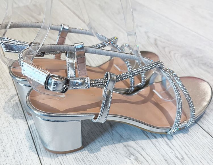 Sandal silver strass