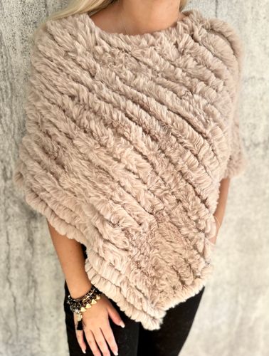 Fuskpäls poncho beige