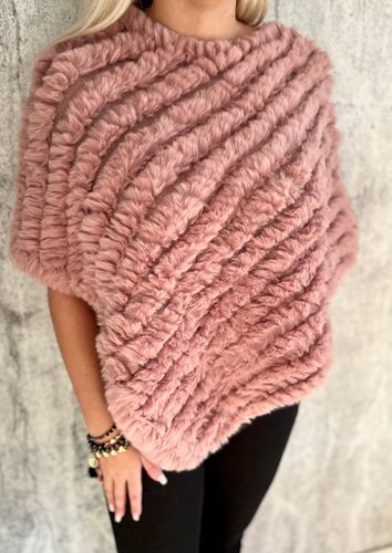 Fuskpäls poncho rosa