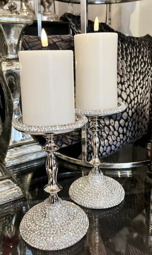 Ljusstake Mira blockljus strass