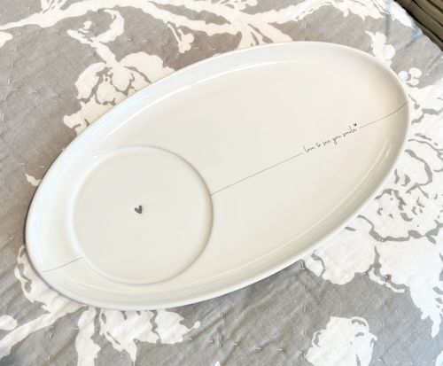 BC Collection Oval plate grey love to see you smile