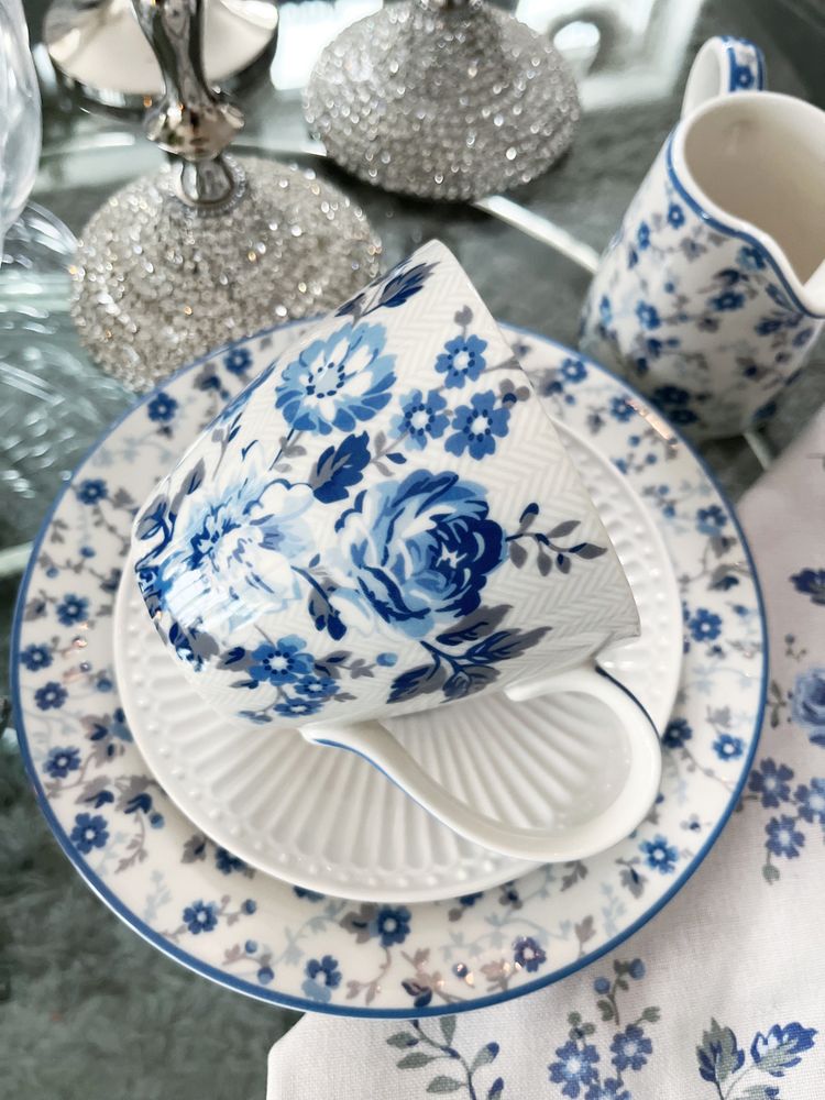 Greengate plate Monica dusty blue