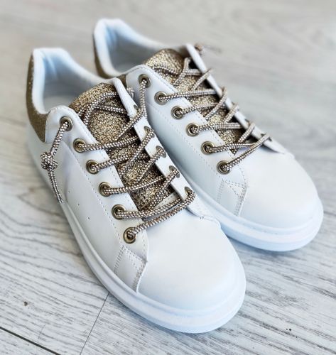 Sneakers glitter guld