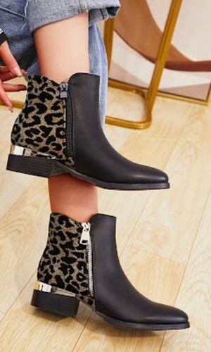 Boots leopard guld